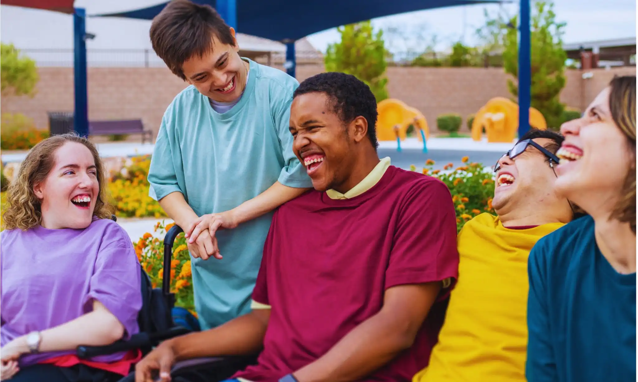 People enjoying the group activities